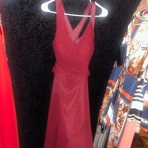 Precious Formals Deep Red Maxi Dress